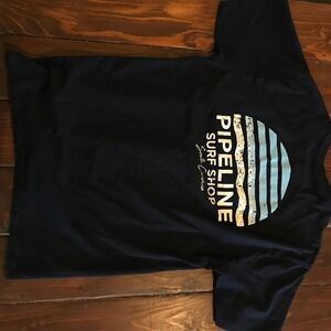 Coastal Swell Pipeline Surf Shop South Carolina Shirt Mens Large Black Palm Tree